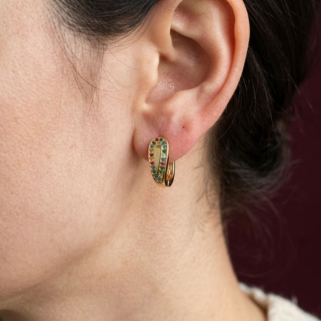 Boucles d'Oreilles Iridata - Plaqué Or 18K